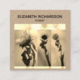 Sonnenblumenfoto Collage Artistic Craft Quadratische Visitenkarte