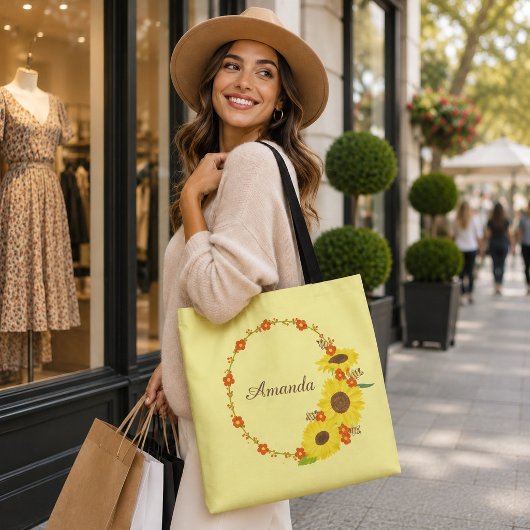 Sonnenblumenfreude anpassen tasche