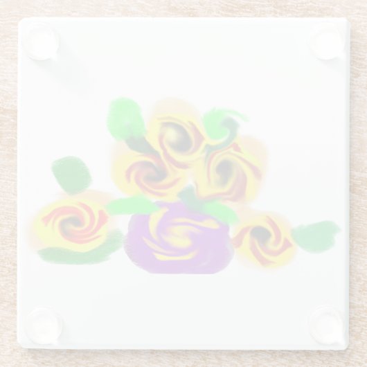 Sonnenblumenfreude Glasuntersetzer (Rückseite)