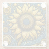 Sonnenblumenfreude Glasuntersetzer (Rückseite)