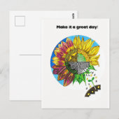 Sonnenblumenfreude Postkarte (Vorne/Hinten)