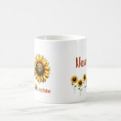 Sonnenblumenfrieden Personalisiert Kaffeetasse (Mittel)
