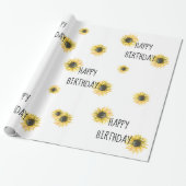 Sonnenblumenfröhliches Geburtstagspapier Geschenkpapier (Ungerollt)