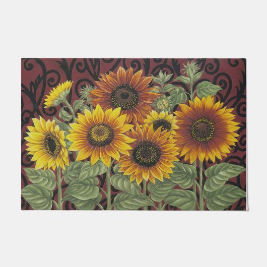 Sonnenblumenfront Eintrittsmatte, Sommer Fußmatte (Vorderseite)