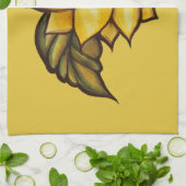 Sonnenblumenfrosch Blume Geschirrtuch (Gefaltet)