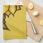 Sonnenblumenfrosch Blume Geschirrtuch (Viertel Falte)