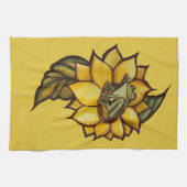 Sonnenblumenfrosch Blume Geschirrtuch (Horizontal)