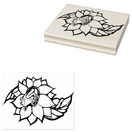 Sonnenblumenfrosch Blume Gummistempel (Stempel)