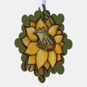 Sonnenblumenfrosch Blume Ornament Karte (Linke Ecke)