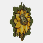 Sonnenblumenfrosch Blume Ornament Karte (Rechts)
