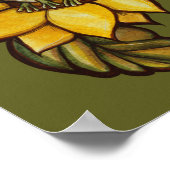 Sonnenblumenfrosch Blume Poster (Ecke)