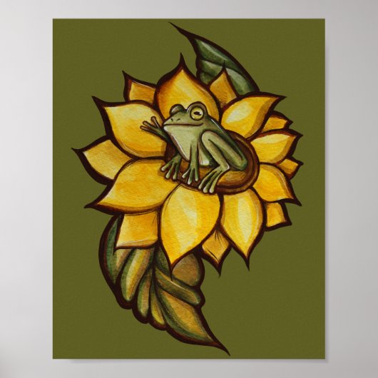 Sonnenblumenfrosch Blume Poster (Vorne)
