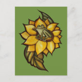 Sonnenblumenfrosch Blume Postkarte (Vorderseite)