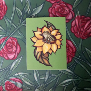 Sonnenblumenfrosch Blume Postkarte
