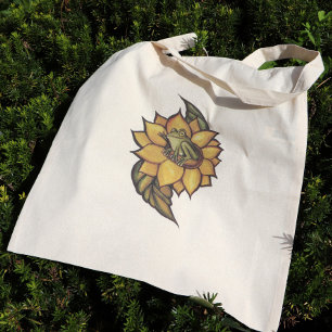 Sonnenblumenfrosch Blume Tragetasche