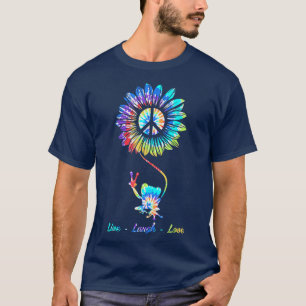 Sonnenblumenfrosch Live Laugh Liebe Gefärbte Krawa T-Shirt