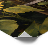 Sonnenblumengarten 5 Vogelhäuser Blaue Vögel Poster (Ecke)