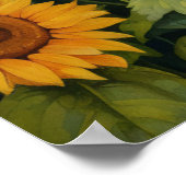 Sonnenblumengarten 9 Vogelhäuser Blaue Vögel Poster (Ecke)