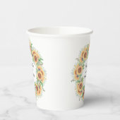 Sonnenblumengarten Babydusche Square Paper Unterse Pappbecher (Links)