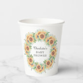 Sonnenblumengarten Babydusche Square Paper Unterse Pappbecher (Vorderseite)