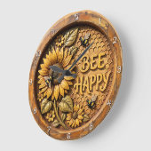 Sonnenblumengarten 'Bee Happy' Große Wanduhr (Winkel)