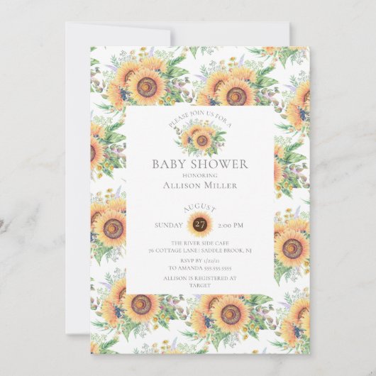 Sonnenblumengarten Blumendusche Einladung (Vorderseite)