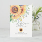 Sonnenblumengarten Blumendusche Einladung (Stehend Vorderseite)