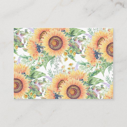 Sonnenblumengarten Blumenspülung Geschenkidee Begleitkarte (Rückseite)