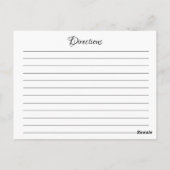 Sonnenblumengarten Brautparty Rezept Karte (Rückseite)