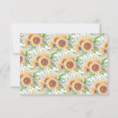 Sonnenblumengarten-Bridewörter der Weisheitskarte Einladung (Rückseite)