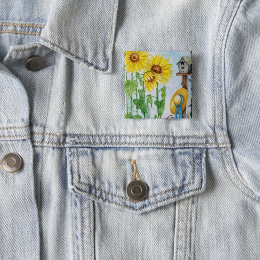 Sonnenblumengarten Button (Beispiel)