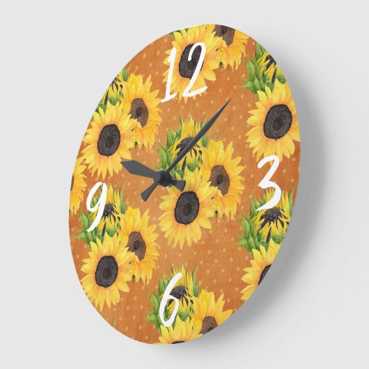 Sonnenblumengarten Große Wanduhr (Winkel)