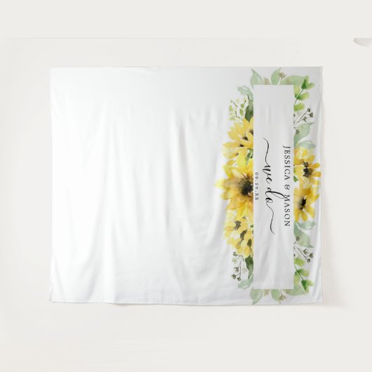 Sonnenblumengarten Hochzeit machen wir Background Wandteppich (Vorderseite (Horizontal))