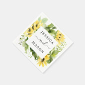 Sonnenblumengarten Hochzeitscocktail Napkin Serviette (Ecke)