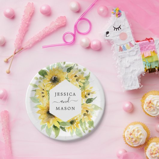 Sonnenblumengarten Hochzeitsdusche Papierplatte Pappteller (Party)