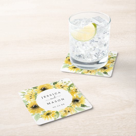 Sonnenblumengarten Hochzeitsfeiern Untersetzer (Vor Ort)