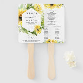 Sonnenblumengarten Hochzeitsprogramm Fächer (Vorne und Hinten)