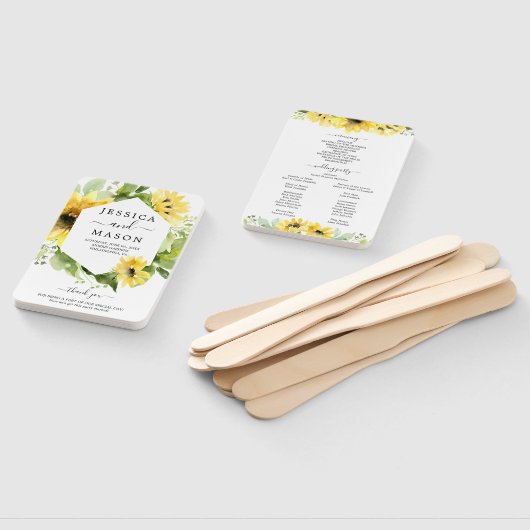 Sonnenblumengarten Hochzeitsprogramm Fächer (Non-assembled)