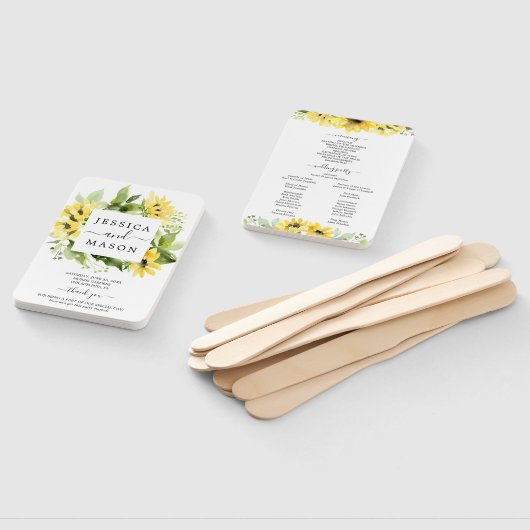 Sonnenblumengarten Hochzeitsprogramm Fächer (Non-assembled)