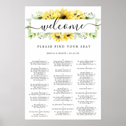 Sonnenblumengarten Hochzeitssymbol Poster (Vorne)