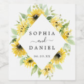 Sonnenblumengarten Hochzeitweilig Weinmarken Weinetikett (Einzelnes Label)