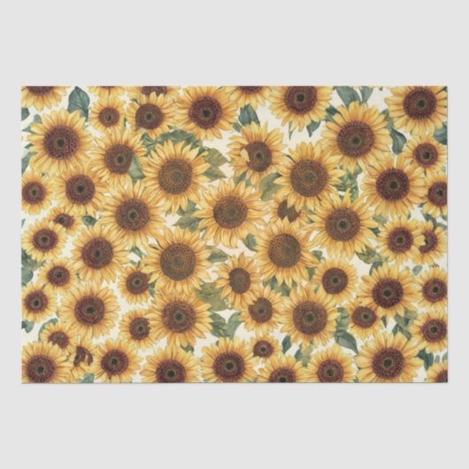 Sonnenblumengarten in voller Blüte Seidenpapier (Vorderseite)
