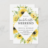 Sonnenblumengarten Junggeselinnen-Abschied Einladu Einladung (Vorne/Hinten)