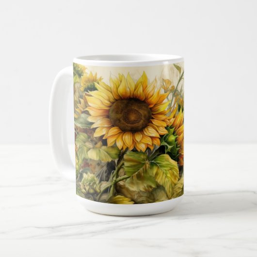 Sonnenblumengarten Kaffeetasse (Vorderseite Links)