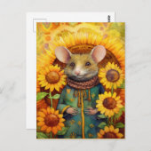 Sonnenblumengarten Maus 1 von 17 Postkarte (Vorne/Hinten)