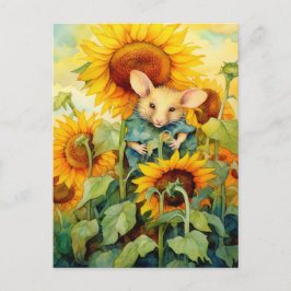 Sonnenblumengarten Maus 2 von 17 Postkarte