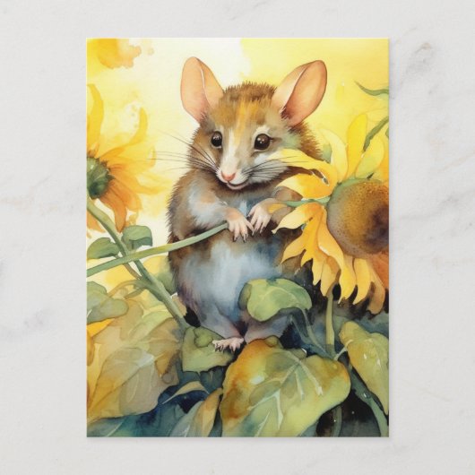 Sonnenblumengarten Maus 4 von 17 Postkarte (Vorderseite)