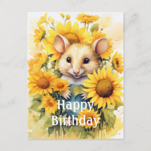Sonnenblumengarten Maus 7 von 17 Postkarte