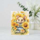 Sonnenblumengarten Maus 7 von 17 Postkarte (Stehend Vorderseite)
