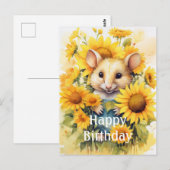 Sonnenblumengarten Maus 7 von 17 Postkarte (Vorne/Hinten)